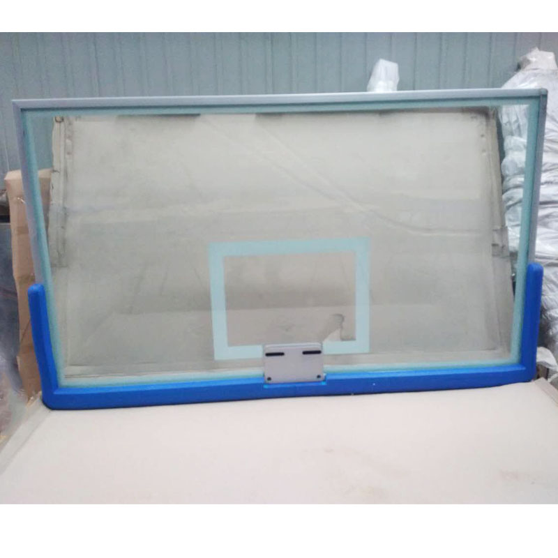Training tempered glass basketball board part of basket ball hoop pole and base