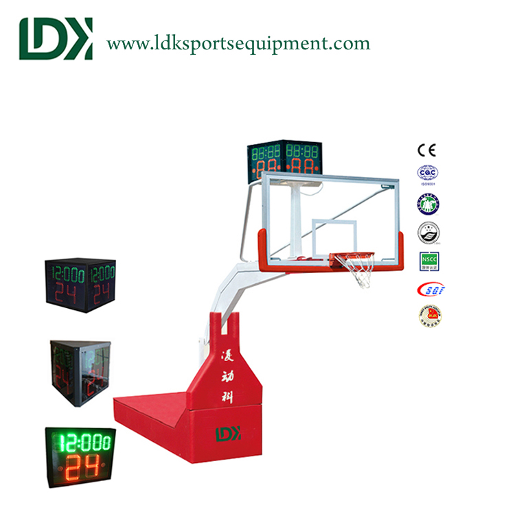 Indoor electronic basketball hoop with scoreboard