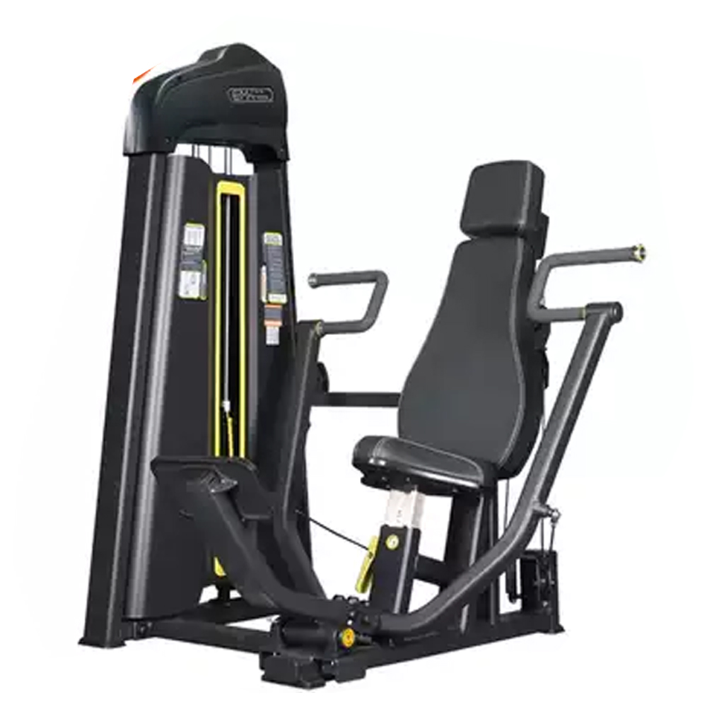 Indoor gym seated chest press