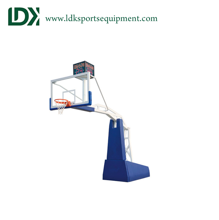 Electric hydraulic basketball hoop