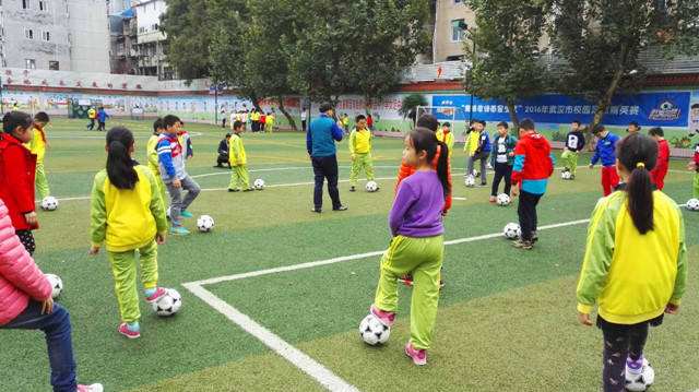 kids football training scene