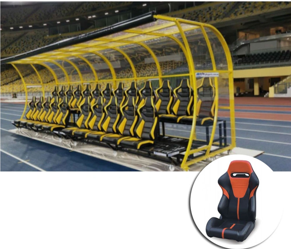 Custom foldable double row football field substitute bench